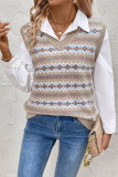 Ethnic Style Jacquard Knitted Sleeveless Vest
