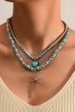 Vintage Ethnic Style Imitation Turquoise Collarbone Chain Bracelet