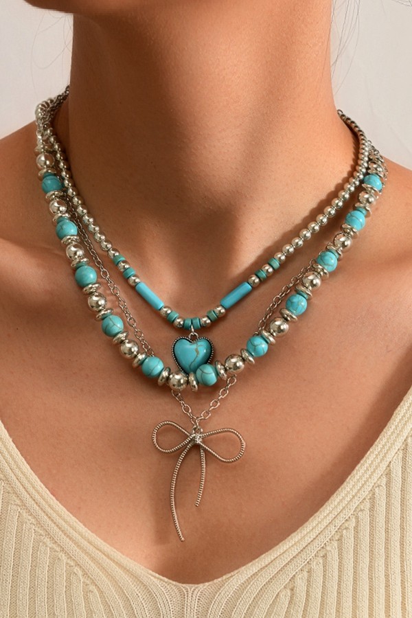 Vintage Ethnic Style Imitation Turquoise Collarbone Chain Bracelet