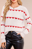 Love Printed Round Neck Long Sleeved Sweater