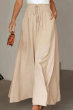 Printed Ruffle Edge Elastic High Waisted Skirt Pants