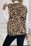 Leopard Print V-neck Sleeveless Vest Cardigan Jacket