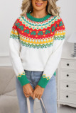 Christmas Jacquard Round Neck Long Sleeve Sweater