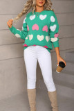 Valentine's Day Love Printed Round Neck Sweater