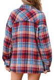 Plaid Printed Long Sleeved Button Lapel Shirt