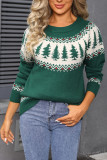 Christmas Tree Printed Long Sleeved Jacquard Sweater