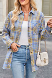 Plaid Printed Long Sleeved Button Lapel Shirt