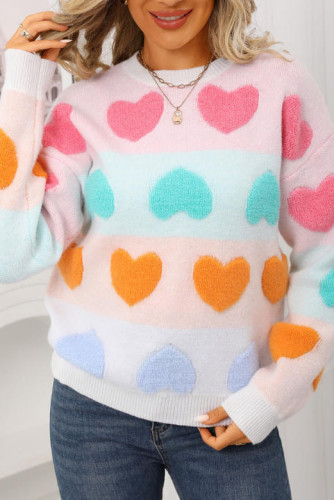 Valentine's Day Love Printed Round Neck Sweater