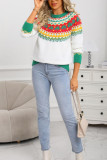 Christmas Jacquard Round Neck Long Sleeve Sweater