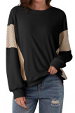 Striped Printed Long Sleeved Round Neck Sweatshirt