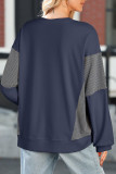 Striped Printed Long Sleeved Round Neck Sweatshirt