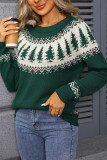 Christmas Tree Printed Long Sleeved Jacquard Sweater