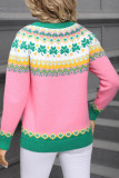 Christmas Jacquard Round Neck Long Sleeve Sweater
