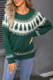 Christmas Tree Printed Long Sleeved Jacquard Sweater