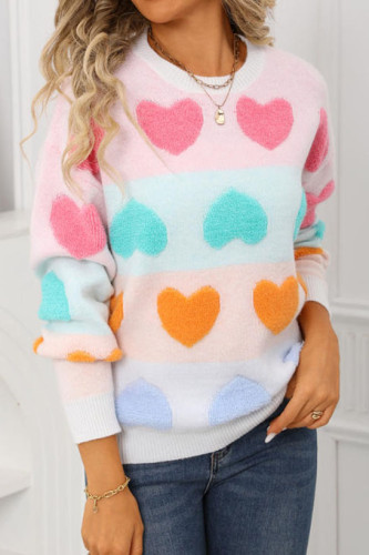 Valentine's Day Love Printed Round Neck Sweater