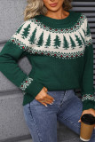 Christmas Tree Printed Long Sleeved Jacquard Sweater