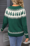 Christmas Tree Printed Long Sleeved Jacquard Sweater