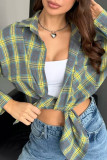 Retro Loose Long Sleeved Checkered Shirt