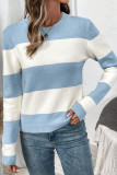 Vintage Striped Printed Long Sleeved Sweater