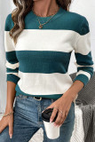 Vintage Striped Printed Long Sleeved Sweater