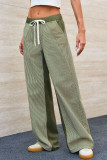Striped Printed High Elastic Waist Straight Leg Pants