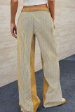 Striped Printed High Elastic Waist Straight Leg Pants