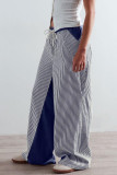 Striped Printed High Elastic Waist Straight Leg Pants