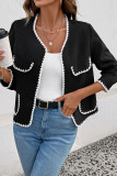 Solid Color Loose V-Neck Long Sleeved Cardigan Jacket