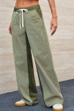 Striped Printed High Elastic Waist Straight Leg Pants