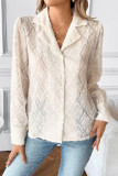 Diamond Patterned Suit Collar Cardigan Long Sleeved Shirt