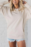 Solid Color Pocket Long Sleeved Loose Hoodie