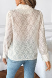 Diamond Patterned Suit Collar Cardigan Long Sleeved Shirt