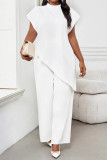 Large Size Short Sleeved Shirt Wide Leg Pants Two-Piece Set