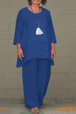 Large Size Irregular Shirt Wide Leg Pants Two-Piece Set