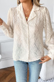 Diamond Patterned Suit Collar Cardigan Long Sleeved Shirt