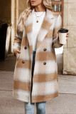 Vintage Suit Collar Checkered Printed Cardigan Jacket