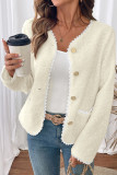 Lace V-Neck Solid Color Long Sleeved Jacket