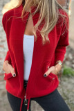 Solid Color Pocket Long Sleeved Zipper Cardigan Jacket