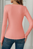 Solid Color Rhinestone Lace Long Sleeved T-Shirt