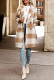 Vintage Suit Collar Checkered Printed Cardigan Jacket