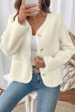 Lace V-Neck Solid Color Long Sleeved Jacket