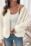 Lace V-Neck Solid Color Long Sleeved Jacket