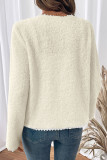 Lace V-Neck Solid Color Long Sleeved Jacket