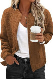 Jacquard Long Sleeved Zipper Cardigan Jacket