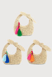 Bow Woven Straw Bag Handbag