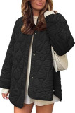 Solid Color Round Neck Loose Cotton Cardigan Jacket