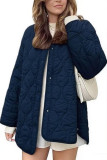 Solid Color Round Neck Loose Cotton Cardigan Jacket