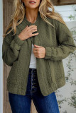 Jacquard Long Sleeved Zipper Cardigan Jacket