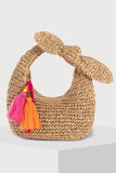 Bow Woven Straw Bag Handbag