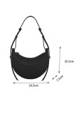 Solid Color Crescent Bag Single Shoulder Crossbody Bag